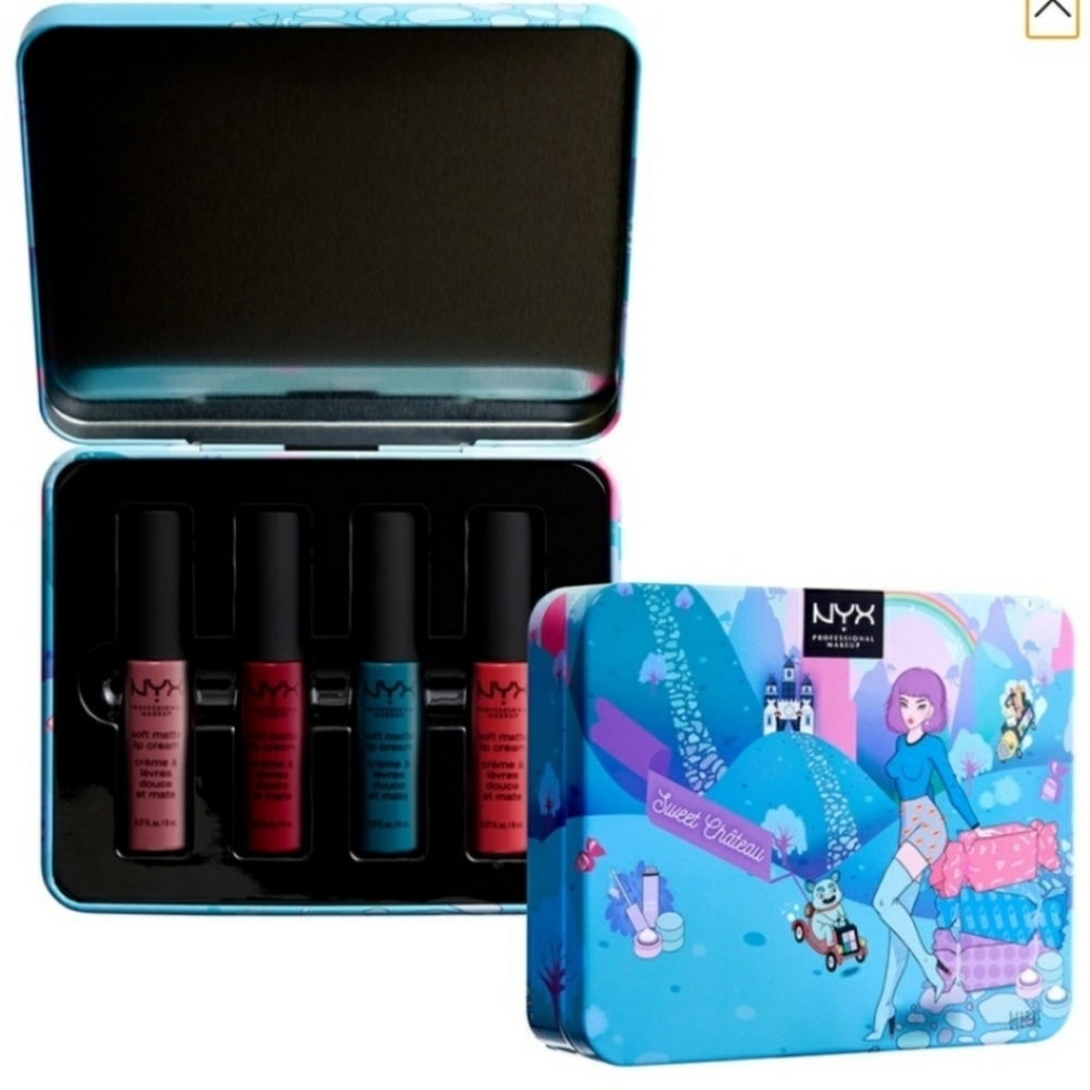 NYX lip gloss makeup palette tin 4 colors gift - Picture 6 of 8